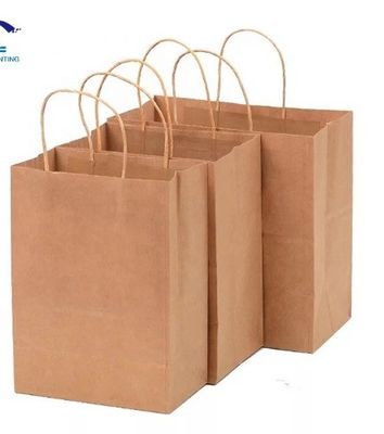 Borse da shopping di carta kraft marrone Offset stampa abbigliamento Borsa di carta logo personalizzato