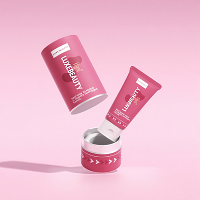 Scatola per imballaggio in tubo di carta cilindrica di cartone Eco-compatibile per cosmetici e cura della pelle, scatola rotonda per creme e lozioni