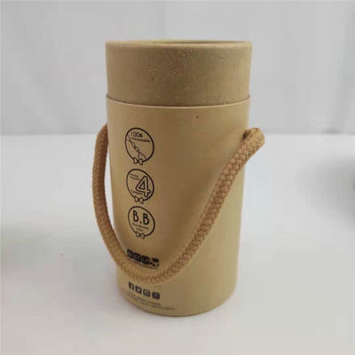 Imballaggio a cilindro di carta artigianale rotonda Scatola regalo a tubo di cartone riciclabile con manico