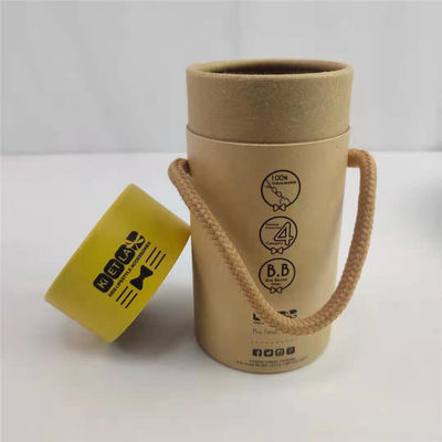 Imballaggio a cilindro di carta artigianale rotonda Scatola regalo a tubo di cartone riciclabile con manico