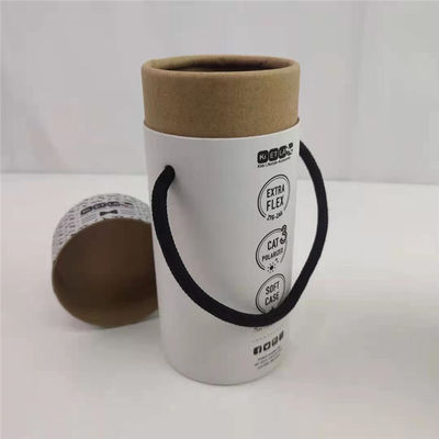 Imballaggio a cilindro di carta artigianale rotonda Scatola regalo a tubo di cartone riciclabile con manico