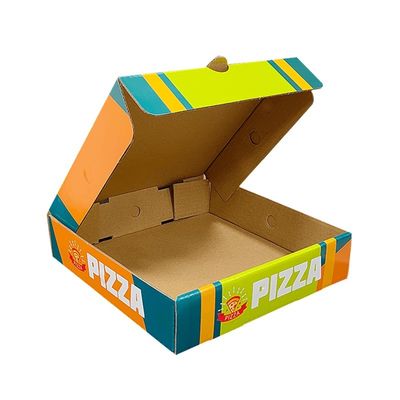 Stampa del logo su misura Pizza bianca ondulata imballaggio carta pieghevole Cartone per alimenti