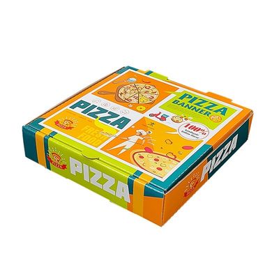 Stampa del logo su misura Pizza bianca ondulata imballaggio carta pieghevole Cartone per alimenti