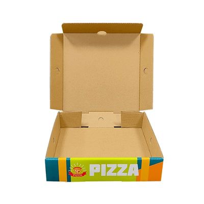 Stampa del logo su misura Pizza bianca ondulata imballaggio carta pieghevole Cartone per alimenti