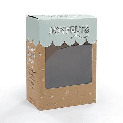 Imballaggio con scatole di cartone di carta kraft marrone con cartelle trasparenti in PVC