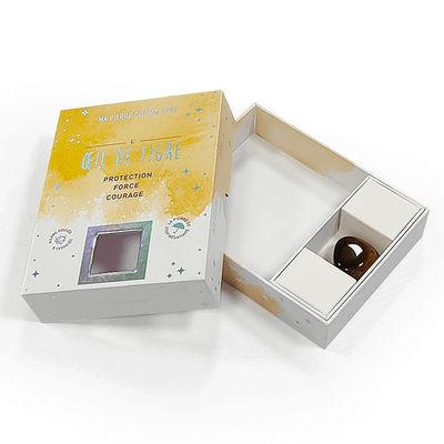 Scatola rigida regalo personalizzata per accessori di vetro di cristallo effetto olografico e finestra sul coperchio