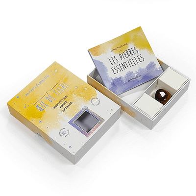 Scatola rigida regalo personalizzata per accessori di vetro di cristallo effetto olografico e finestra sul coperchio