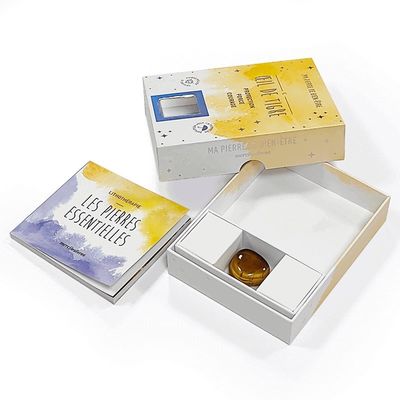 Scatola rigida regalo personalizzata per accessori di vetro di cristallo effetto olografico e finestra sul coperchio