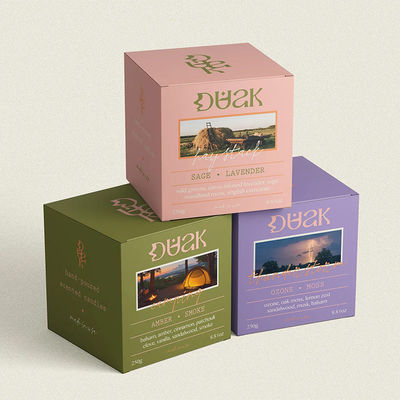 Carta rivestita Bottone per candele profumate personalizzato Imballaggio Carta pieghevole cartone stampato inverso Tuck Box
