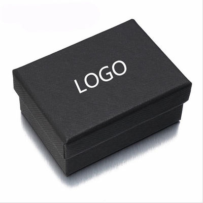Piccola confezione regalo nera rigida anello tag cufflink confezione regalo
