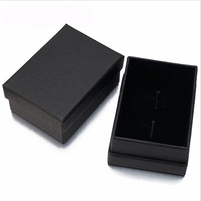 Piccola confezione regalo nera rigida anello tag cufflink confezione regalo
