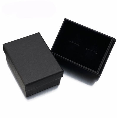 Piccola confezione regalo nera rigida anello tag cufflink confezione regalo