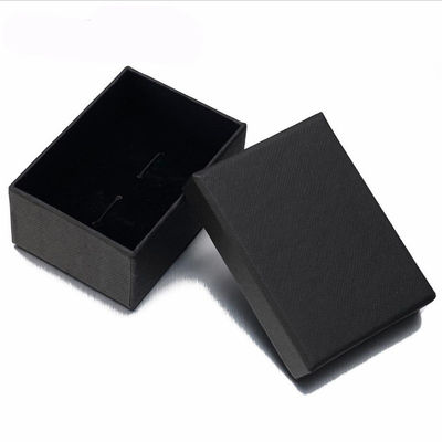 Piccola confezione regalo nera rigida anello tag cufflink confezione regalo