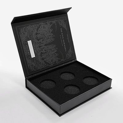 Scatola di cartone a chiusura magnetica Confezionamento di monete Scatola in stile libro falso vuoto