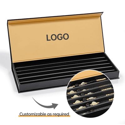 Imballaggio per perline di cintura nera su misura Scatola regalo a chiusura in cartone magnetico per dimensioni personalizzate