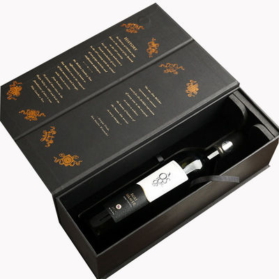Scatola di cartone con chiusura magnetica rigida Scatola di imballaggio per bottiglie di champagne e whisky