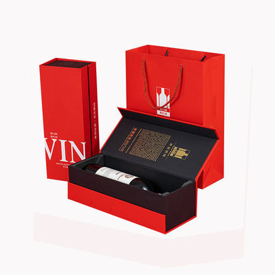 Scatola di cartone con chiusura magnetica rigida Scatola di imballaggio per bottiglie di champagne e whisky