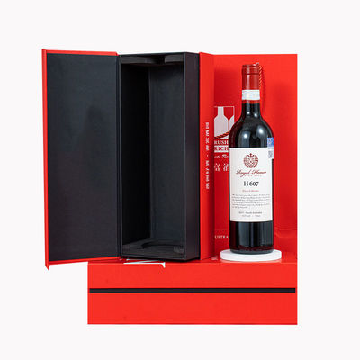 Scatola di cartone con chiusura magnetica rigida Scatola di imballaggio per bottiglie di champagne e whisky