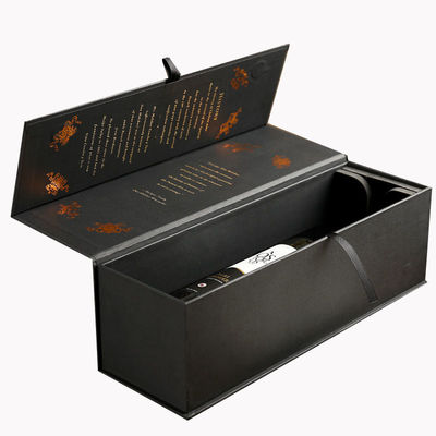 Scatola di cartone con chiusura magnetica rigida Scatola di imballaggio per bottiglie di champagne e whisky