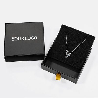 Logo personalizzato Inserta di schiuma cassetto rigido gioielleria scatola per anello collana braccialetto 9x9x3cm