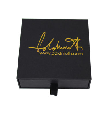 Ordini personalizzati Inserta di schiuma di foglio d'oro Stile diapositivo cassetto nero Gioielli per candela