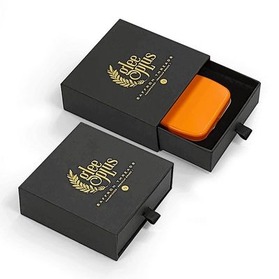 Ordini personalizzati Inserta di schiuma di foglio d'oro Stile diapositivo cassetto nero Gioielli per candela