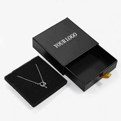 Ordini personalizzati Inserta di schiuma di foglio d'oro Stile diapositivo cassetto nero Gioielli per candela