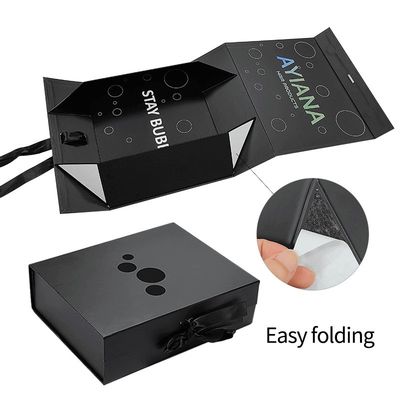 Rectangle Luxury Black Magnetic Gift Box con cartone per stampe personalizzate