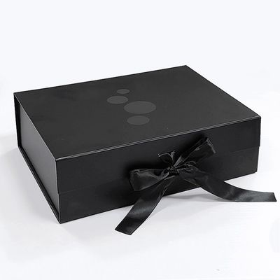 Rectangle Luxury Black Magnetic Gift Box con cartone per stampe personalizzate