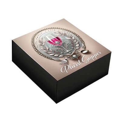 Scatola di cartone di lusso con cartone a chiusura in carta nera con confezione in scatola magnetica personalizzata