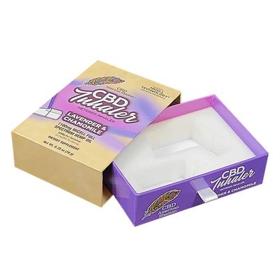 4C/UV/laminatura/imbossaggio/stampaggio Meterd inalatore carta scorrevole scatole di imballaggio con schiuma