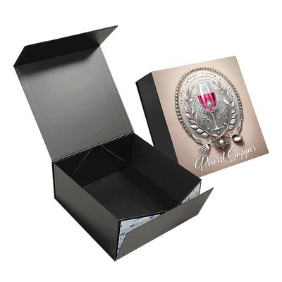 Scatola di imballaggio per banchetti in vetro con logo UV personalizzato e chiusura magnetica pieghevole