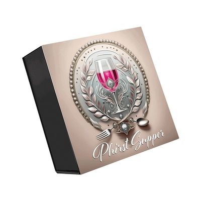 Scatola di imballaggio per banchetti in vetro con logo UV personalizzato e chiusura magnetica pieghevole