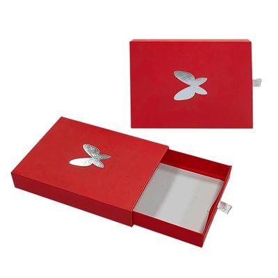 Cartone grigio personalizzare logo slide cassetto carta scatola pacchetto regalo scatola con foglio d'argento