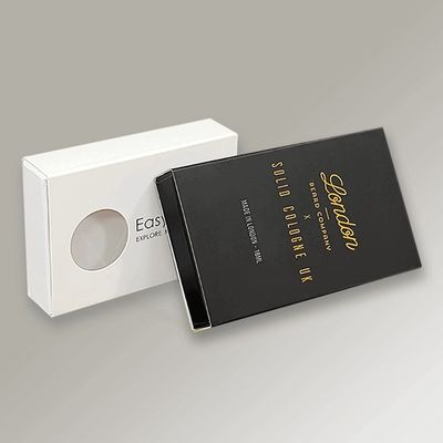 Cartoni regalo per sapone a base di fiori con logo personalizzato Cartone di carta con finestra trasparente