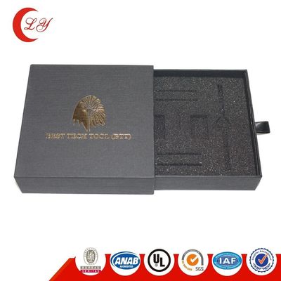 Scatole di imballaggio per cassetti di cartone, texture personalizzate, scatole di cartone scorrevoli nere