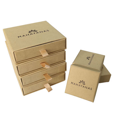 Gioielli Slide Scatole regalo aperte Scatole di carta kraft marrone riciclato eco-compatibile