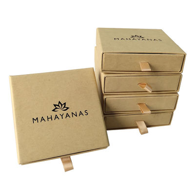 Gioielli Slide Scatole regalo aperte Scatole di carta kraft marrone riciclato eco-compatibile