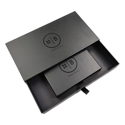 Scatole rigide personalizzate di lusso pieghevole di cartone nero Magnetico scatola regalo nera con spugna