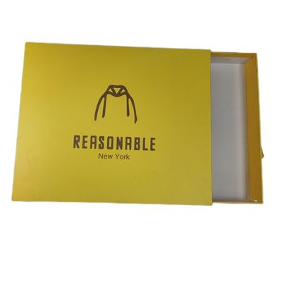 Stampa del logo su misura Cartone giallo tiro strisciante T-shirt scatola di imballaggio
