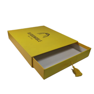 Stampa del logo su misura Cartone giallo tiro strisciante T-shirt scatola di imballaggio