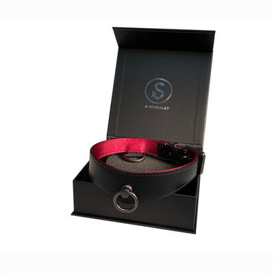 Esempio Dongguan Luxury Leather Pet Dog Cat Collar Leashes Custom Gift Box Packaging