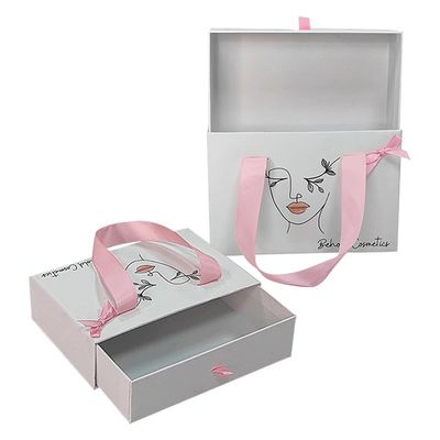 Altri Box Type Logo Printing Luxury Wallet Scatole di cartone con maniglia a nastro