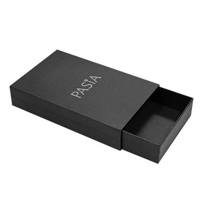 Vaso da tavola di alta gamma di texture nera Luxury Box con logo personalizzato e stampo di foglio d'argento