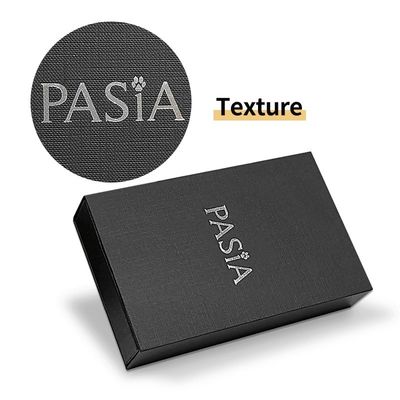 Vaso da tavola di alta gamma di texture nera Luxury Box con logo personalizzato e stampo di foglio d'argento