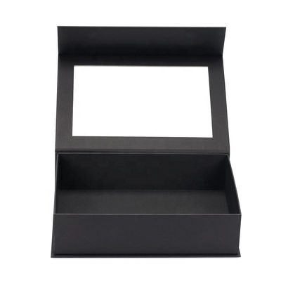 Flip Top PVC carta da finestra confezionata in modo personalizzato Grande scatola regalo a chiusura magnetica con coperchio chiaro