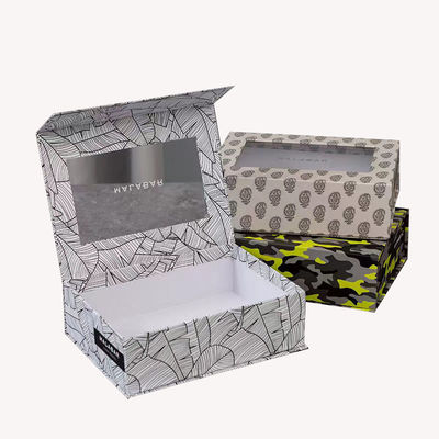 Scatola a forma di libro magnetica personalizzata Bottiglia di profumo Scatola regalo di carta di imballaggio con finestra in PVC