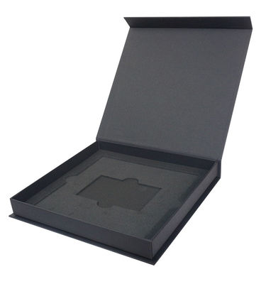 Scatola regalo in carta magnetica a forma di libro con inserto di schiuma