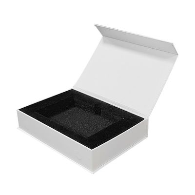 Scatola regalo in carta magnetica a forma di libro con inserto di schiuma