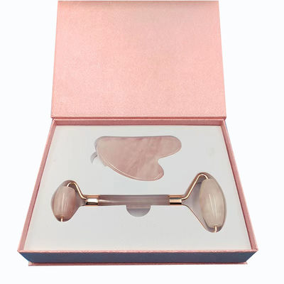Scatola di carta con coperchio flessibile per la cura della pelle Roller Faciale Gua Sha Set Soluzione di imballaggio personalizzata